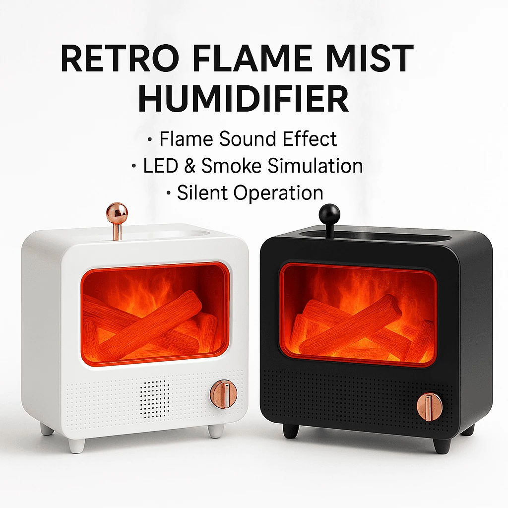 Retro Flame Mist Humidifier with Flame sound effect